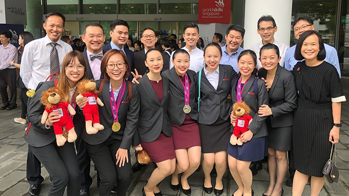 group of students at WorldSkills Singapore competition