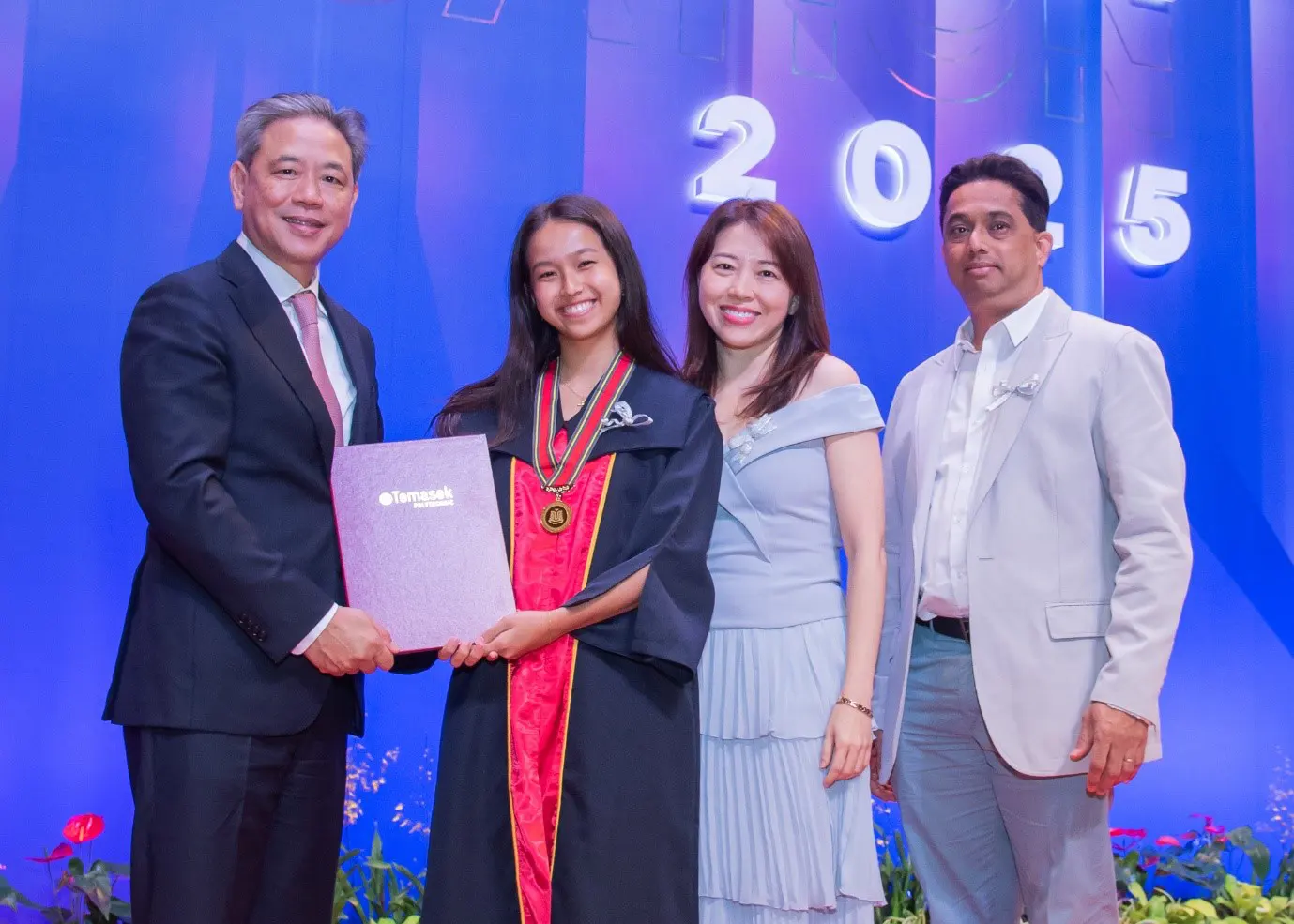 Opening Session of the Graduation Ceremony. Guest-of-Honour Mr Loke Wai San, Chairman of the TP Board of Governors (BOG), presented their Awards to them.