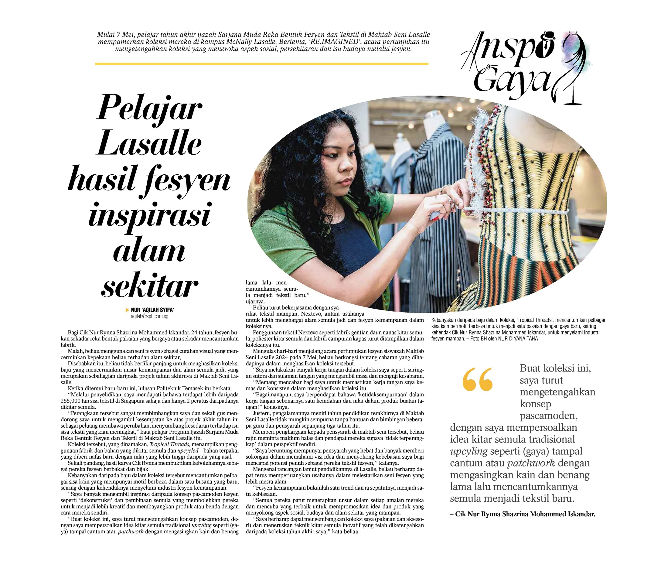 sustainability TP alumna