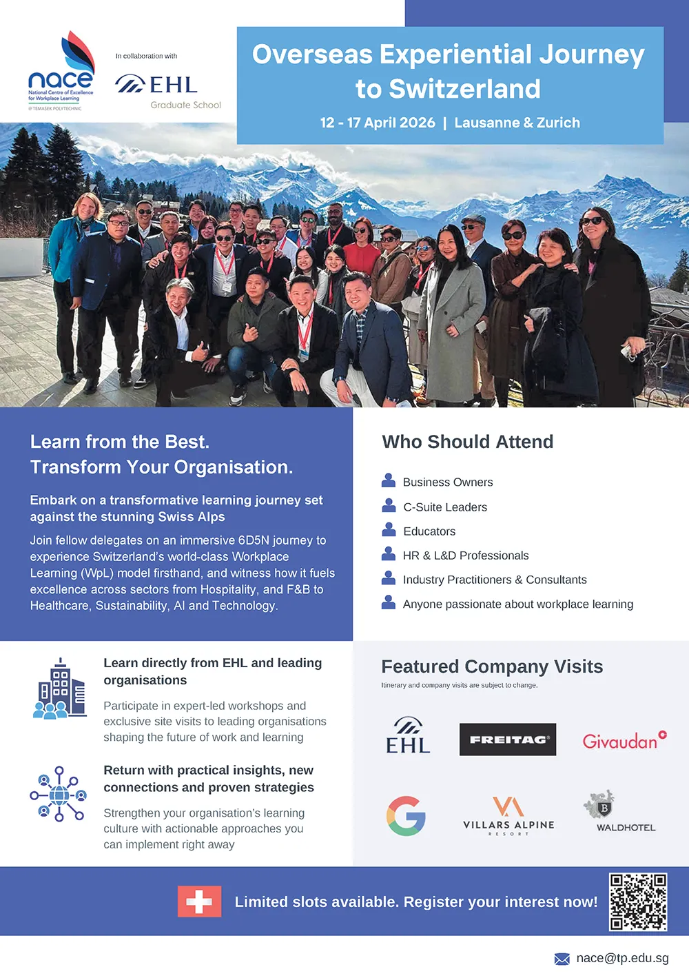 Overseas Experiential Journey to Switzerland 2026