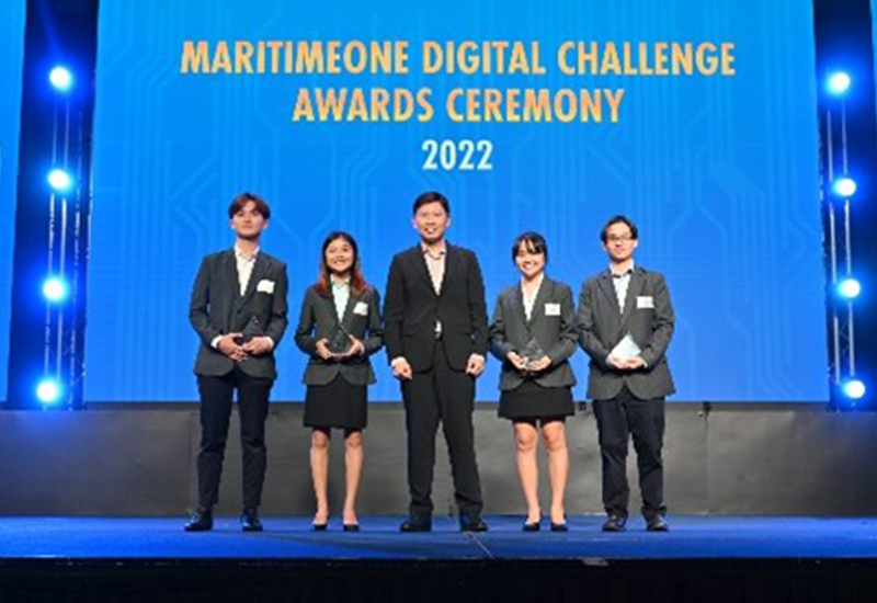 student representing Temasek Polytechnic at a competition